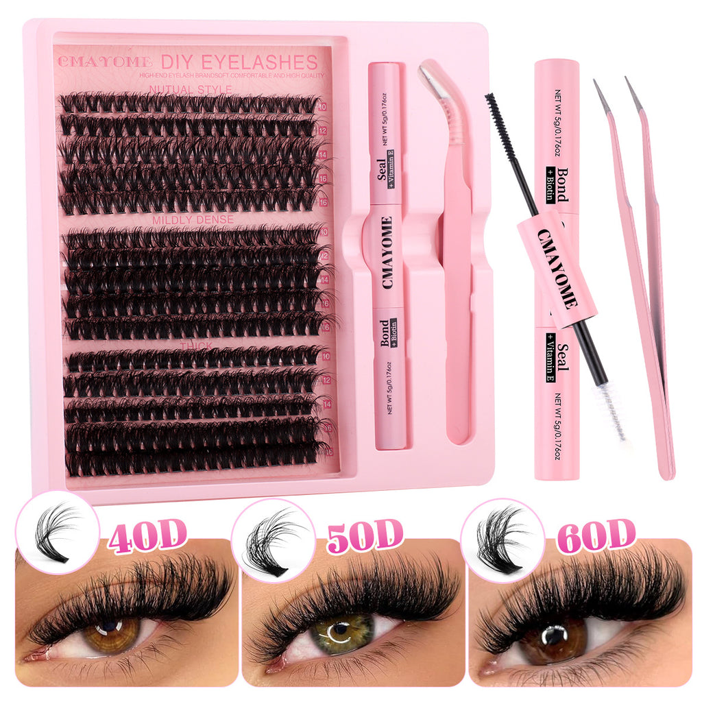 cluster lash extensions

segment lash kit

at-home lash extension

single cluster lashes

easy lash application

natural look falsies