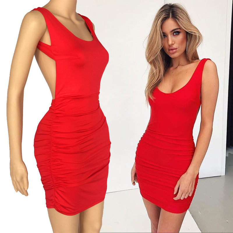 Slim fit halter cocktail dress