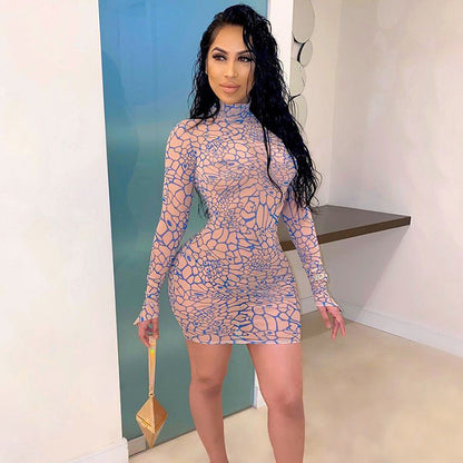 Trendy printed bodycon dress