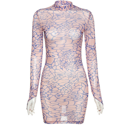Trendy printed bodycon dress