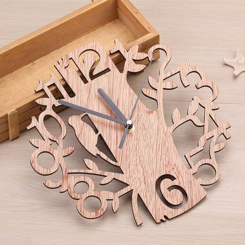 Simple Wooden Wall Clock For Bedroom Wall