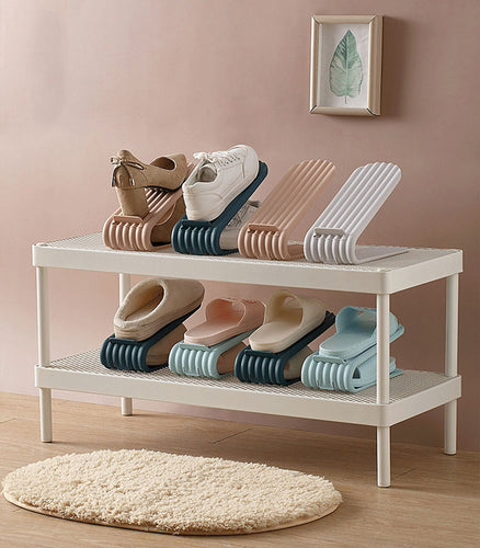 Storage Shoe Rack Durable Adjustable Shoe Organizer Footwear Support Slot Space Saving Cabinet Closet Shoe Box - FIFI LONDON