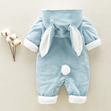 The new cotton padded cotton baby romper thickened chinchilla hooded cotton baby Onesies newborn go climbing clothes - FIFI LONDON