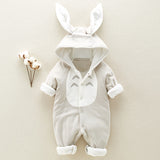 The new cotton padded cotton baby romper thickened chinchilla hooded cotton baby Onesies newborn go climbing clothes - FIFI LONDON
