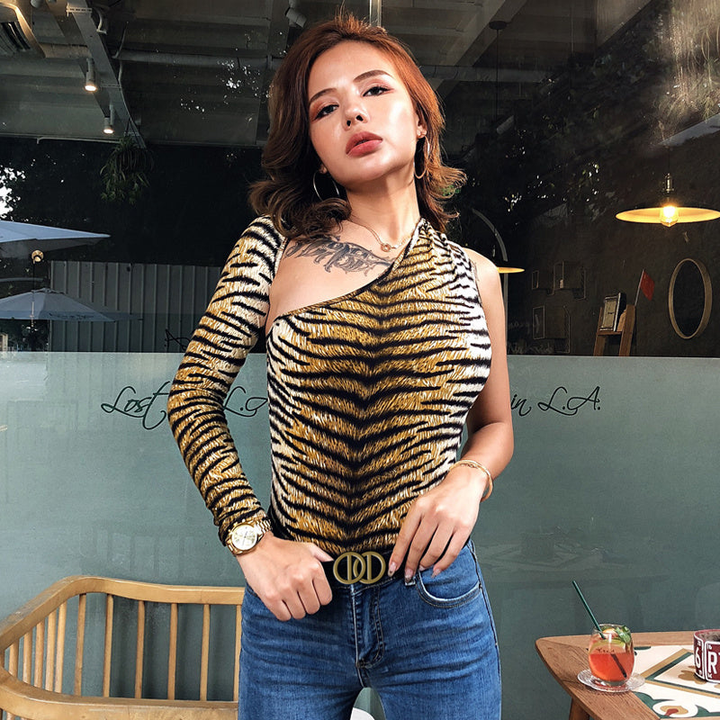Tiger print jumpsuit top