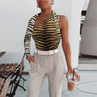 Tiger print jumpsuit top