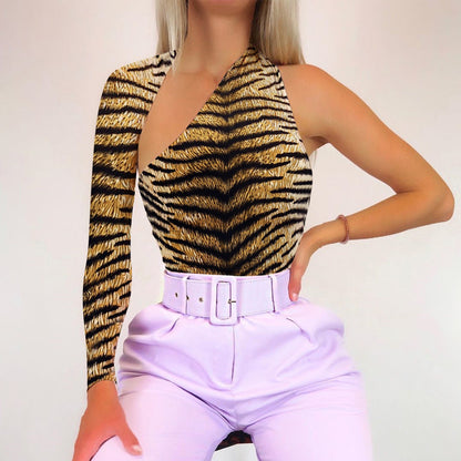 Tiger print jumpsuit top