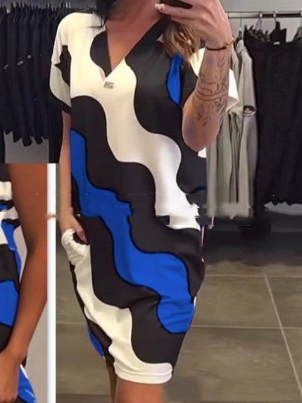 V-Neck Mid-Length Dress

Women's Casual Summer Dress

Short-Sleeved Midi Dress

Comfortable Everyday Dress

Summer Travel Outfit

Loose Fit Dress for Women

Flowy Casual Dress