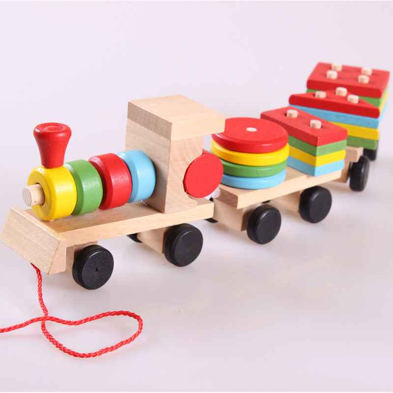 wooden train toy

three-section tractor toy

educational puzzle toy

toddler learning toy

kids wooden puzzle

pull-along wooden train

early development toys

Montessori train toy