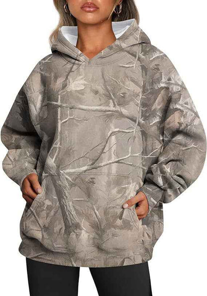 Women’s Oversized Hoodie Sweatshirt shown front-on on model — Fifi London Autumn collection