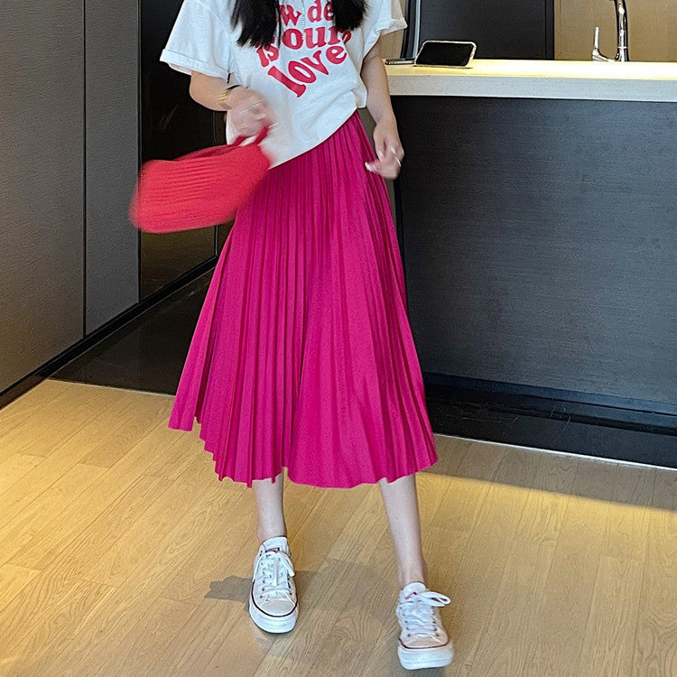 High waist pleated skirt