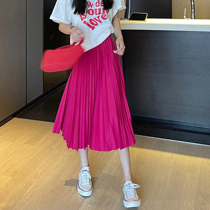 High waist pleated skirt