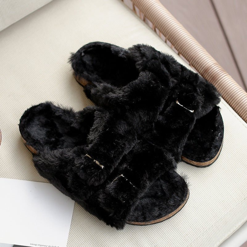 Women's Outer Wear Warm Winter Cotton Slippers - FIFI LONDON