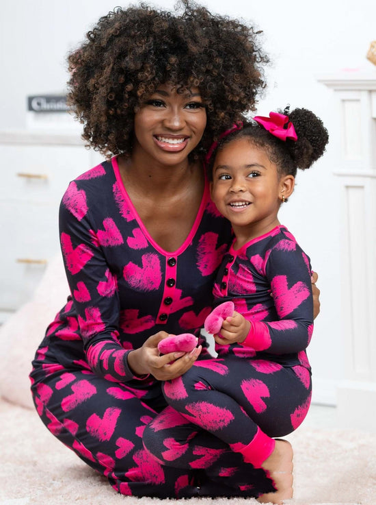 Beauty Clothing Heart Printing Leisure Pajamas Pajamas Parent-child Suit