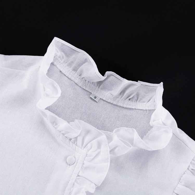 White Ruffled Linen-Blend Two-Piece Co-ord Set