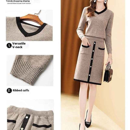 Fashion knit skirt suit
