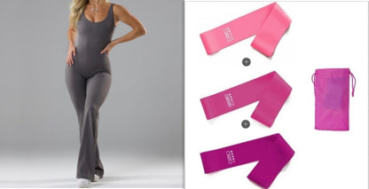 Slim Fit Hip Raise Jumpsuit shown front-on on model — Fifi London Summer collection