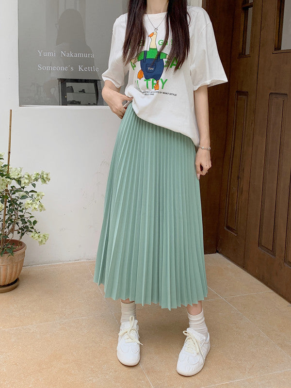 High waist pleated skirt