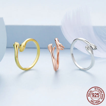 925 sterling silver hug ring 