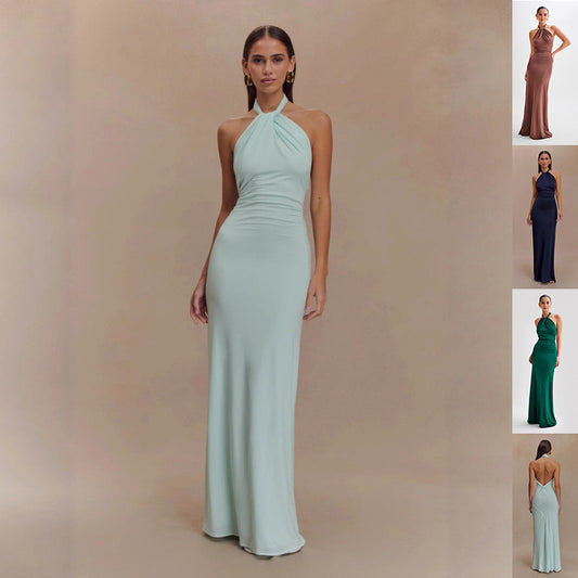 Bodycon halter evening gown