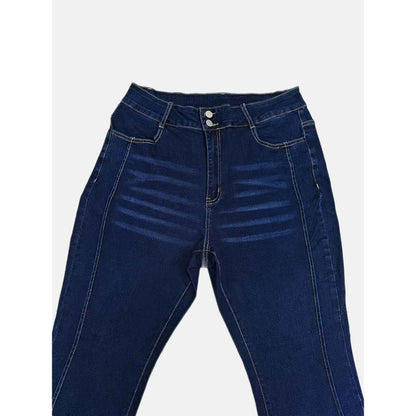 Women’s High Waist Skinny Jeans shown front-on on model — Fifi London Autumn collection