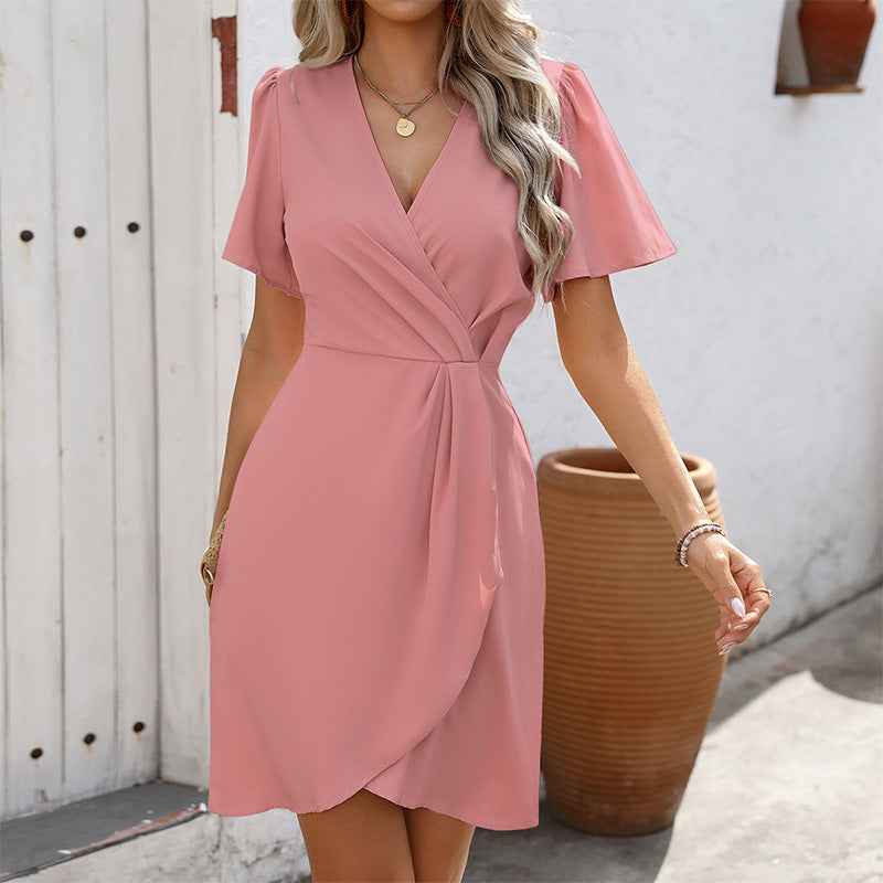 V-neck fitted summer dress