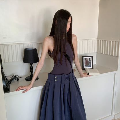Women's long patchwork dress styled for elegant everyday wear, full-length view