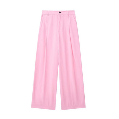 Women’s Casual Draped Pants shown front-on on model — Fifi London Summer collection
