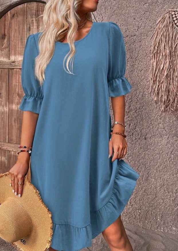 Casual loose short sleeve dress