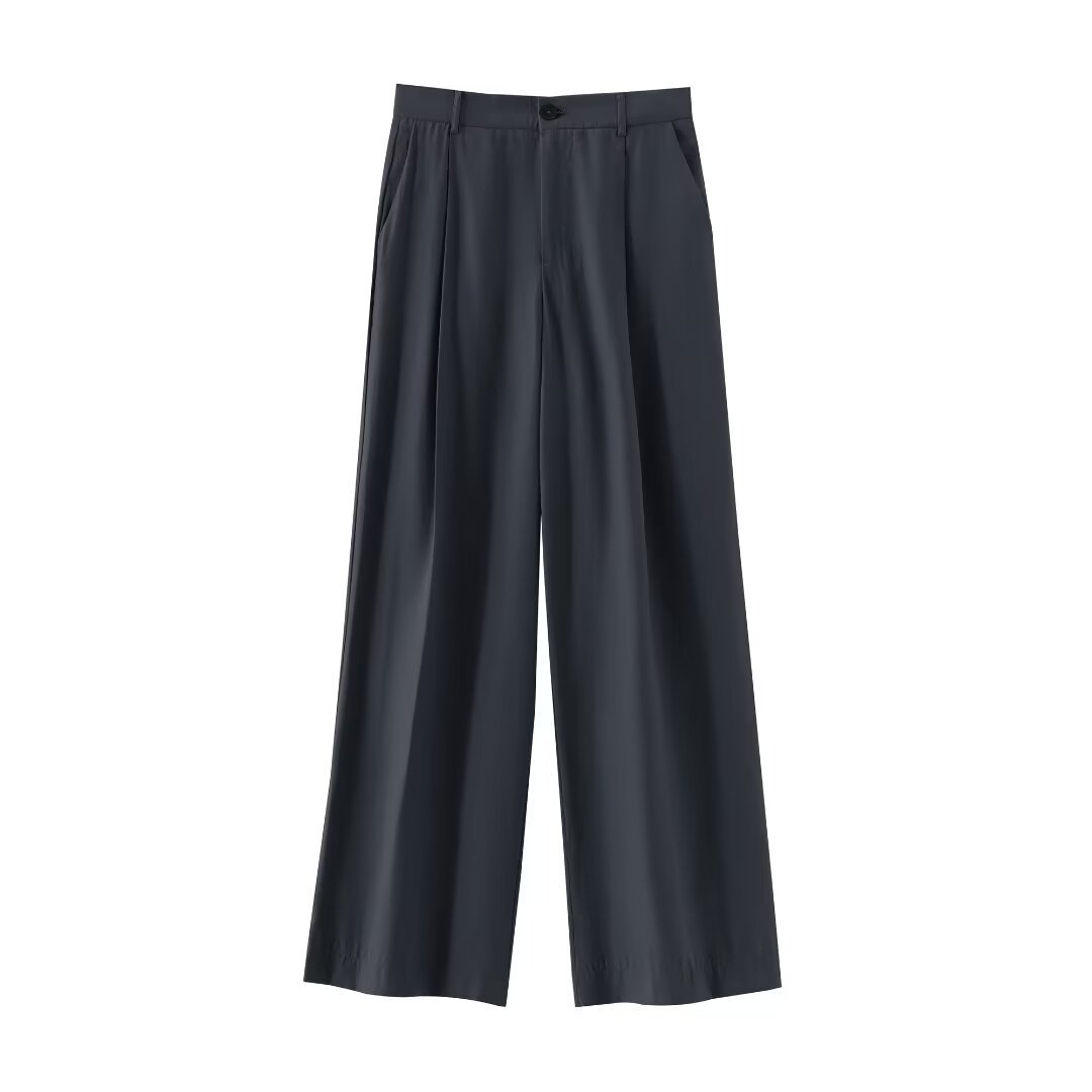 Women’s Casual Draped Pants shown front-on on model — Fifi London Summer collection