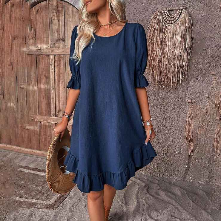 Casual loose short sleeve dress