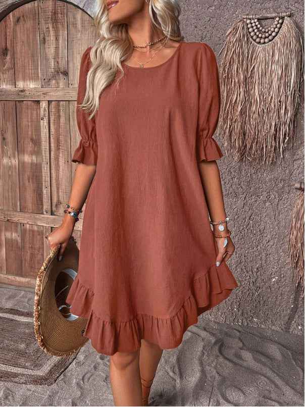 Casual loose short sleeve dress