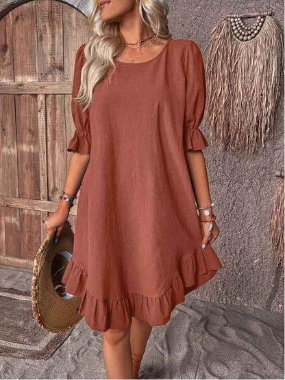 Casual loose short sleeve dress