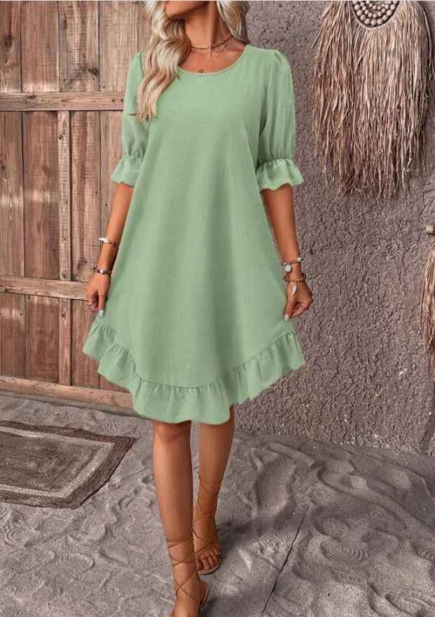 Casual loose short sleeve dress