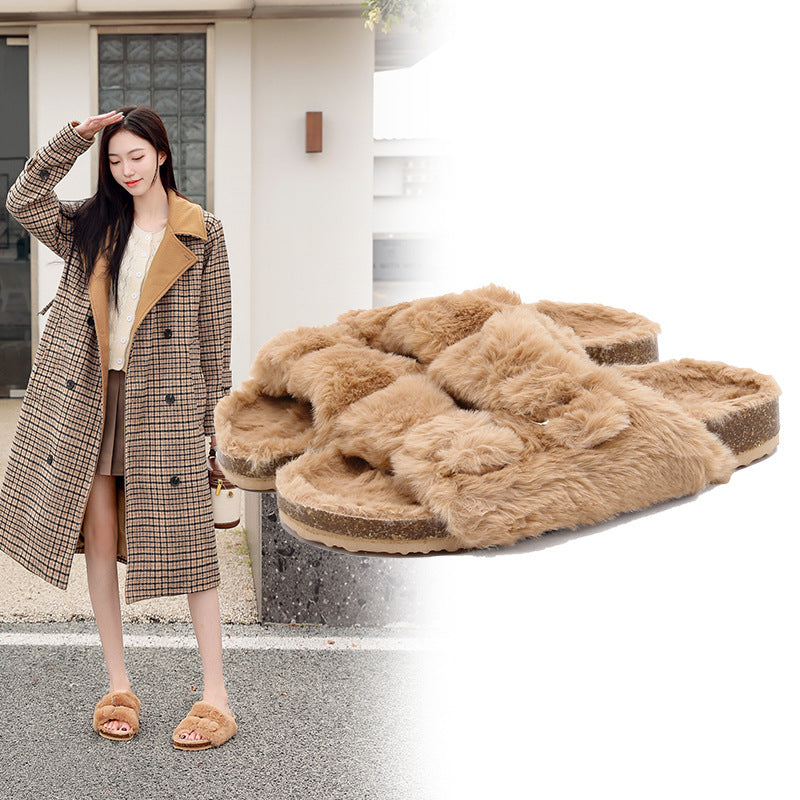 Women's Outer Wear Warm Winter Cotton Slippers - FIFI LONDON