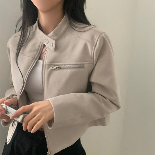 High waist biker jacket
