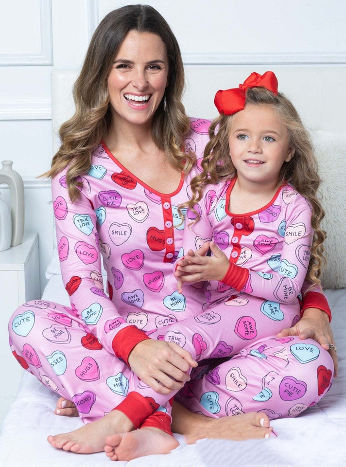 Beauty Clothing Heart Printing Leisure Pajamas Pajamas Parent-child Suit - FIFI LONDON