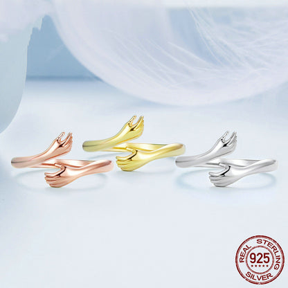 925 sterling silver hug ring 