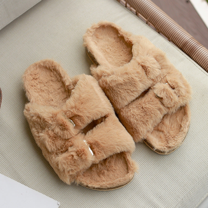 Women's Outer Wear Warm Winter Cotton Slippers - FIFI LONDON