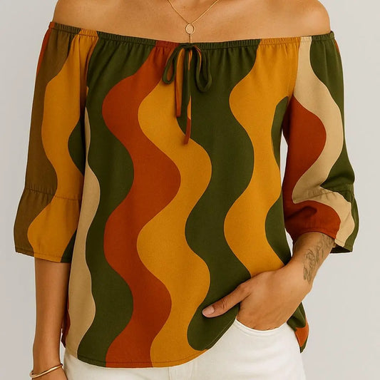 Women's Short-sleeved V-neck Mid-length Dress - FIFI LONDON